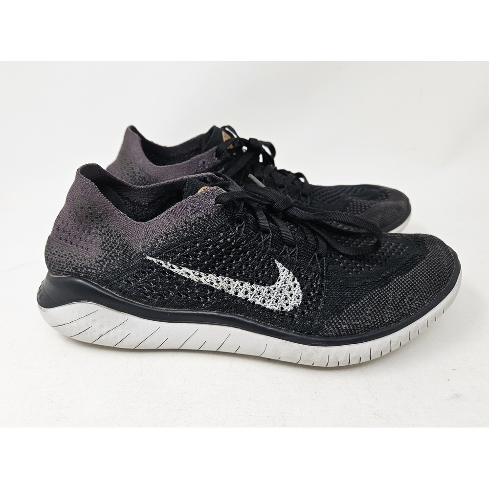 Nike Free RN Flyknit Black Running Shoes, Women's Sz 9.5, 942839-005, EUC!